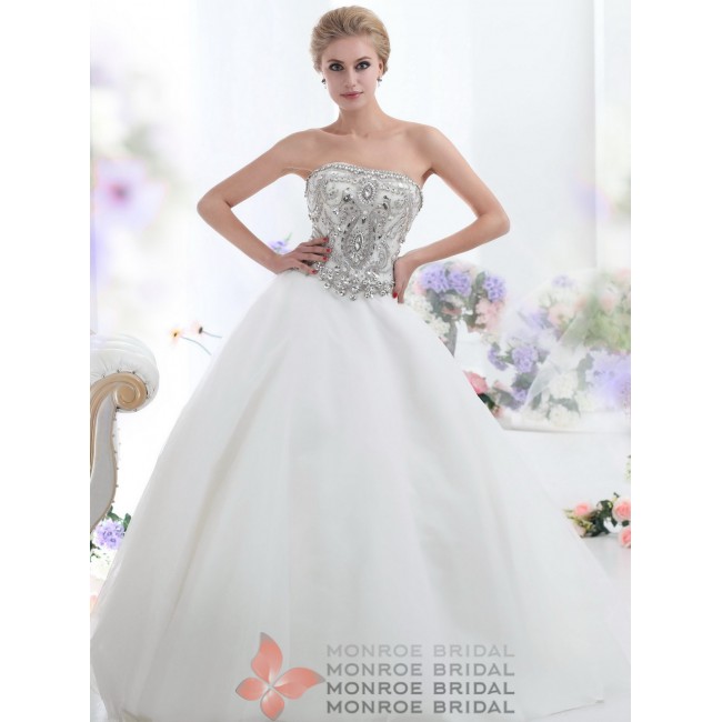 Emily - Strapless Beabed Tulle Ball Gown